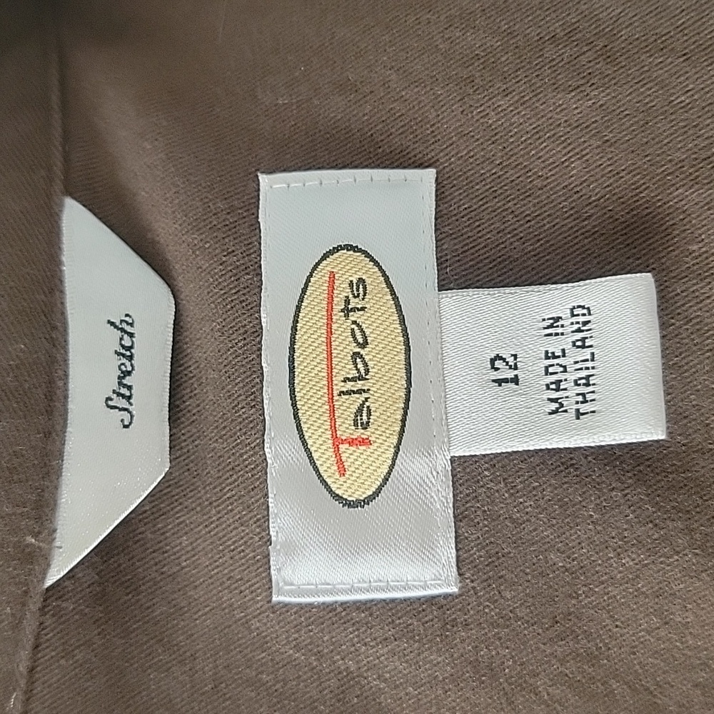 TALBOTS Brown Brushed Cotton Belted‎ Field Military Stretch Button Casual Jacket - Picture 5 of 6
